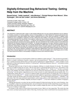 Digitally-Enhanced Dog Behavioral Testing: Getting Help from the Machine