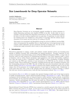 Size Lowerbounds for Deep Operator Networks