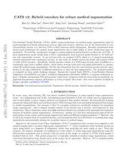 CATS v2: Hybrid encoders for robust medical segmentation