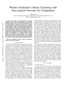 Wireless Federated $k$-Means Clustering with Non-coherent Over-the-Air
  Computation