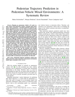 Pedestrian Trajectory Prediction in Pedestrian-Vehicle Mixed
  Environments: A Systematic Review