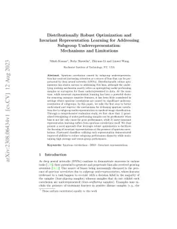 Distributionally Robust Optimization and Invariant Representation
  Learning for Addressing Subgroup Underrepresentation: Mechanisms and
  Limitations