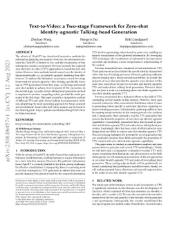 Text-to-Video: a Two-stage Framework for Zero-shot Identity-agnostic
  Talking-head Generation