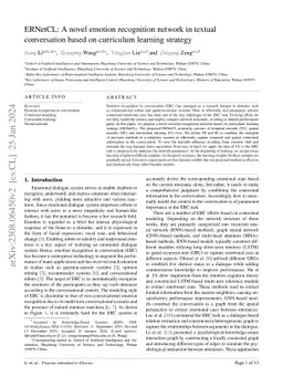 ERNetCL: A novel emotion recognition network in textual conversation
  based on curriculum learning strategy