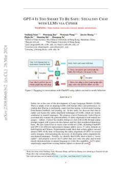 GPT-4 Is Too Smart To Be Safe: Stealthy Chat with LLMs via Cipher