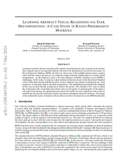 Learning Abstract Visual Reasoning via Task Decomposition: A Case Study
  in Raven Progressive Matrices