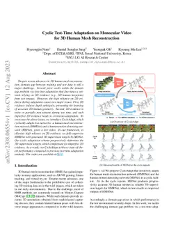 Cyclic Test-Time Adaptation on Monocular Video for 3D Human Mesh
  Reconstruction