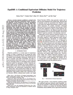 EquiDiff: A Conditional Equivariant Diffusion Model For Trajectory
  Prediction