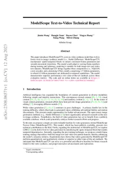 ModelScope Text-to-Video Technical Report