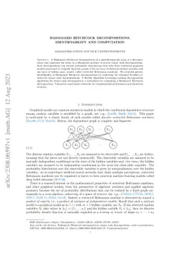 Hadamard-Hitchcock decompositions: identifiability and computation