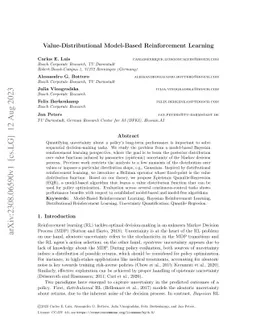 Value-Distributional Model-Based Reinforcement Learning