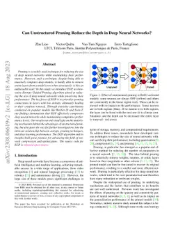 Can Unstructured Pruning Reduce the Depth in Deep Neural Networks?