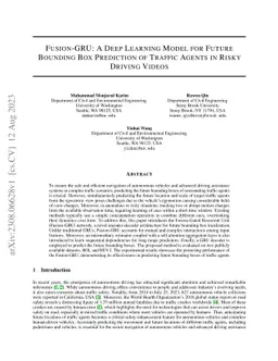 Fusion-GRU: A Deep Learning Model for Future Bounding Box Prediction of
  Traffic Agents in Risky Driving Videos