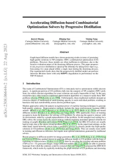 Accelerating Diffusion-based Combinatorial Optimization Solvers by
  Progressive Distillation