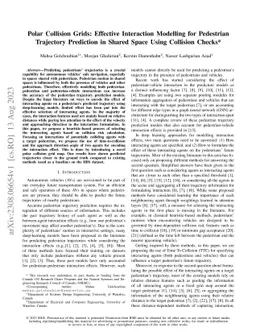 Polar Collision Grids: Effective Interaction Modelling for Pedestrian
  Trajectory Prediction in Shared Space Using Collision Checks
