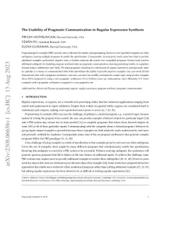 The Usability of Pragmatic Communication in Regular Expression Synthesis