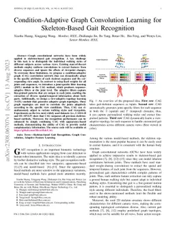 Condition-Adaptive Graph Convolution Learning for Skeleton-Based Gait
  Recognition