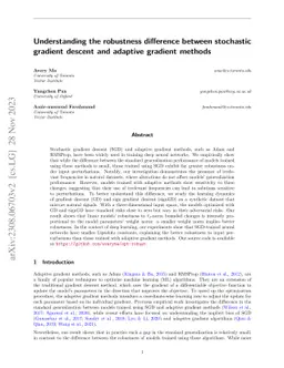 Understanding the robustness difference between stochastic gradient
  descent and adaptive gradient methods