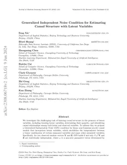 Generalized Independent Noise Condition for Estimating Causal Structure
  with Latent Variables