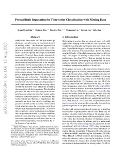 Probabilistic Imputation for Time-series Classification with Missing
  Data
