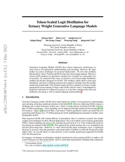 Token-Scaled Logit Distillation for Ternary Weight Generative Language
  Models
