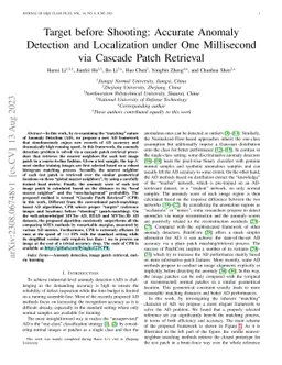 Target before Shooting: Accurate Anomaly Detection and Localization
  under One Millisecond via Cascade Patch Retrieval