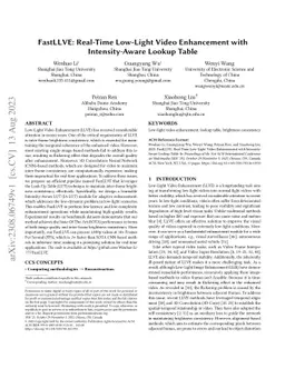FastLLVE: Real-Time Low-Light Video Enhancement with Intensity-Aware
  Lookup Table