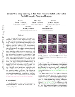 Unsupervised Image Denoising in Real-World Scenarios via
  Self-Collaboration Parallel Generative Adversarial Branches