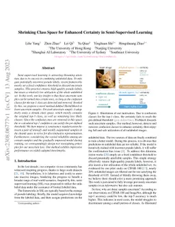 Shrinking Class Space for Enhanced Certainty in Semi-Supervised Learning
