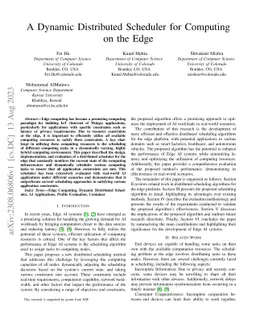 A Dynamic Distributed Scheduler for Computing on the Edge