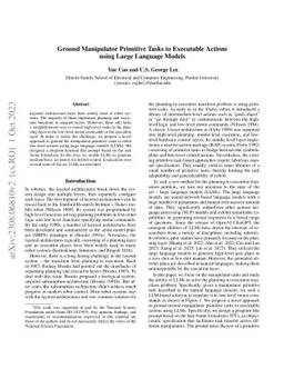 Ground Manipulator Primitive Tasks to Executable Actions using Large
  Language Models