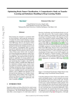 Optimizing Brain Tumor Classification: A Comprehensive Study on Transfer
  Learning and Imbalance Handling in Deep Learning Models