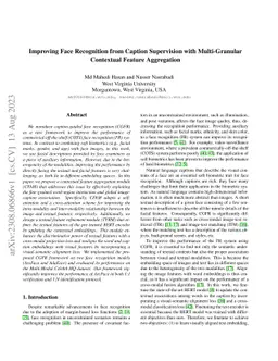 Improving Face Recognition from Caption Supervision with Multi-Granular
  Contextual Feature Aggregation