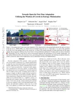 Towards Open-Set Test-Time Adaptation Utilizing the Wisdom of Crowds in
  Entropy Minimization