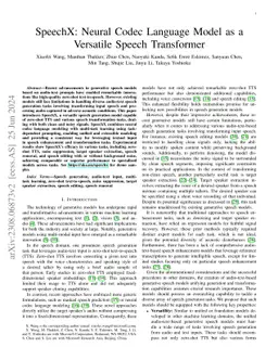 SpeechX: Neural Codec Language Model as a Versatile Speech Transformer