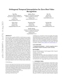 Orthogonal Temporal Interpolation for Zero-Shot Video Recognition