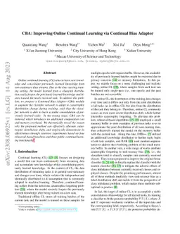 CBA: Improving Online Continual Learning via Continual Bias Adaptor