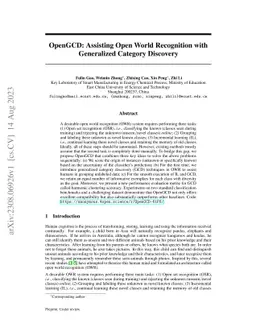 OpenGCD: Assisting Open World Recognition with Generalized Category
  Discovery