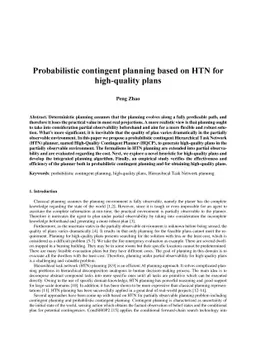 Probabilistic contingent planning based on HTN for high-quality plans