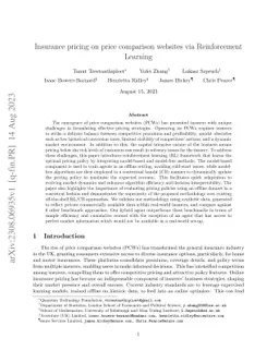 Insurance pricing on price comparison websites via reinforcement
  learning
