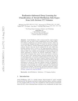 Radiomics-Informed Deep Learning for Classification of Atrial
  Fibrillation Sub-Types from Left-Atrium CT Volumes