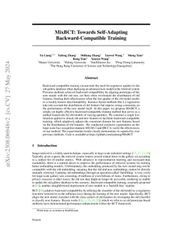 MixBCT: Towards Self-Adapting Backward-Compatible Training