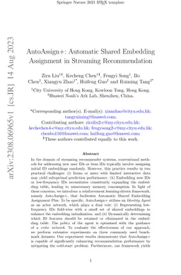 AutoAssign+: Automatic Shared Embedding Assignment in Streaming
  Recommendation