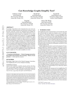 Can Knowledge Graphs Simplify Text?