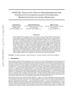 pNNCLR: Stochastic Pseudo Neighborhoods for Contrastive Learning based
  Unsupervised Representation Learning Problems