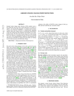 Greedy online change point detection