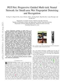 PGT-Net: Progressive Guided Multi-task Neural Network for Small-area Wet
  Fingerprint Denoising and Recognition