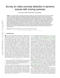 Survey on video anomaly detection in dynamic scenes with moving cameras