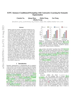 ICPC: Instance-Conditioned Prompting with Contrastive Learning for
  Semantic Segmentation