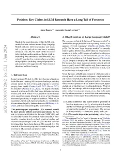 Position: Key Claims in LLM Research Have a Long Tail of Footnotes